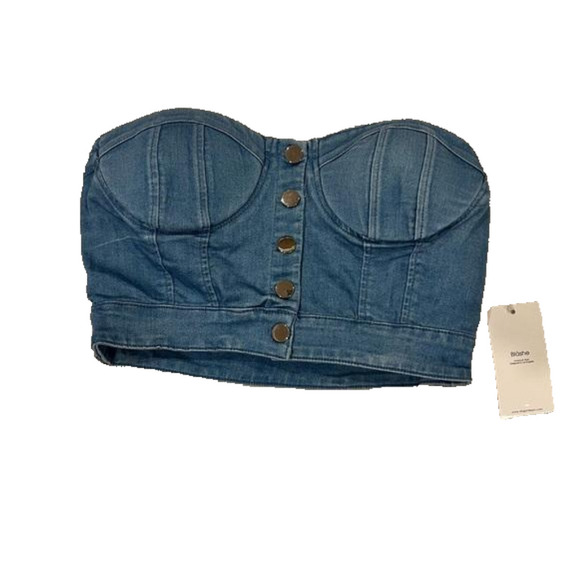 BLASHE Jean crop top NWT - Picture 1 of 5